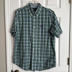 Chaps Easy Care Short Sleeve Plaid Shirt - Size M